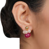 Gold Plated DOR Pink Onyx Ruby Necklace Set