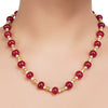Gold Plated DOR Ruby Pearl String Necklace Set