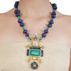 RATNA BLUE SQUARE PENDANT SET