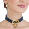 VILANDI KUNDAN BLUE CHOKER SET