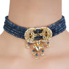 VILANDI KUNDAN BLUE CHOKER SET
