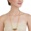 Swarnam Red Round Balls Necklace Set