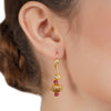 Swarnam Red Round Balls Necklace Set
