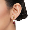 Gold Plated DOR Ruby Jade Pearl String Necklace Set