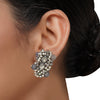 Silver Plated Kundan Pearl Jade Necklace Set