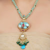 Gold Plated Neel Kundan Turquoise Fluorite Heritage Necklace Set