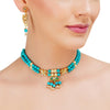 Grishma Gold Plated Kundan Turquoise Choker Set