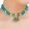 Grishma Gold Plated Kundan Turquoise Choker Set