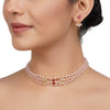 Gold Plated Neel Kundan Rose Quartz Choker Set