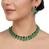Gold Plated Neel Green Onyx Iolite Necklace Set
