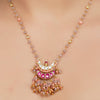 Gold Plated Neel Kundan Pink Tassel Necklace Set