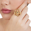 Swarnam Flower Kundan Ring