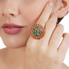 Swarnam Flower Round Ring