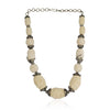 Silver Plated Baisakh Zircon Carved White Coral Necklace Set
