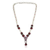 Silver Plated Baisakh Ruby Pearl Necklace Set