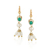 Gold Plated Baisakh Green Onyx  Pearl Necklace Set