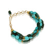 Gold Plated Turquoise Green Jade Bracelet