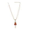Samyukta Sterling Silver Goldstone Ruby Necklace