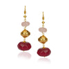 Dor Gold Plated Ruby Jade Rose Quartz String Set