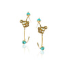Gold Plated Panaash Kundan Turquoise Hoop Earrings
