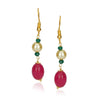 Dor Gold Plated Pearl & Ruby Jade String Set