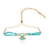 Grishma Gold Plated Kundan Turquoise Choker Set