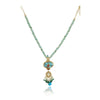 Gold Plated Neel Kundan Turquoise Fluorite Heritage Necklace Set