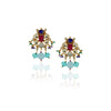 Gold Plated Neel Kundan Turquoise Heritage Necklace Set