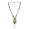 Gold Plated Neel Kundan Turquoise Heritage Necklace Set