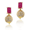 Gold Plated Celestial Ruby Gold Beads  Necklace Set