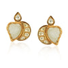 Gold Plated Kundala Kundan Aqua Earring