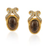 Gold Plated Kundala Smokey Quartz Earring