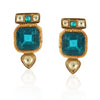 Gold Plated Kundala  Blue Topaz Earring
