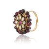 Gold Plated Garnet Kundan Ring