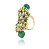 Gold Plated Kundan Green Onyx Ring