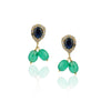 Gold Plated Neel Green Onyx Iolite Necklace Set