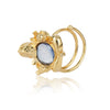 Gold Plated Blue Iolite Ganesha Ring