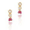 Gold Plated Celestial Flower Ruby Necklace Set