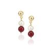 Gold Plated DOR Ruby Jade Pearl String Necklace Set