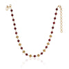 Gold Plated DOR Ruby Jade Pearl String Necklace Set