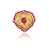 Gold Plated Red Kundan Ring