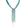 Silver Plated Celestial Green Onyx Tassel Necklace Set