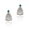 Silver Plated Celestial Green Onyx Tassel Necklace Set