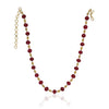 Gold Plated DOR Ruby Pearl String Necklace Set