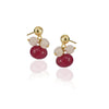 Gold Plated DOR Pink Onyx Ruby Necklace Set
