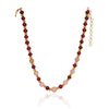 Gold Plated DOR Pink Onyx Ruby Necklace Set