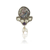 Silver Plated Kundan Baroque Ring
