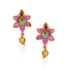 Chaitra Floral Ruby Jadau Stud Earrings