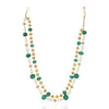 Gold Plated Tarana Green Onyx Gold Bead String