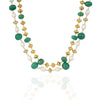 Gold Plated Tarana Green Onyx Gold Bead String
